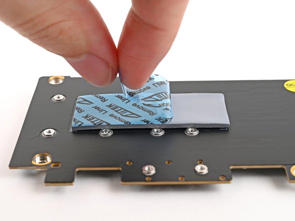 Remove the blue liner to expose its top side.