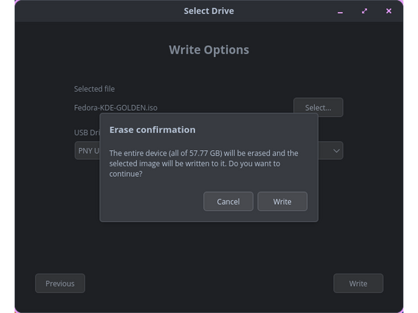 Fedora: Media Writer is already installed on Workstation, so just launch it from the app menu.