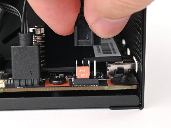 Orient the fan cable so its two vertical lines are facing you.