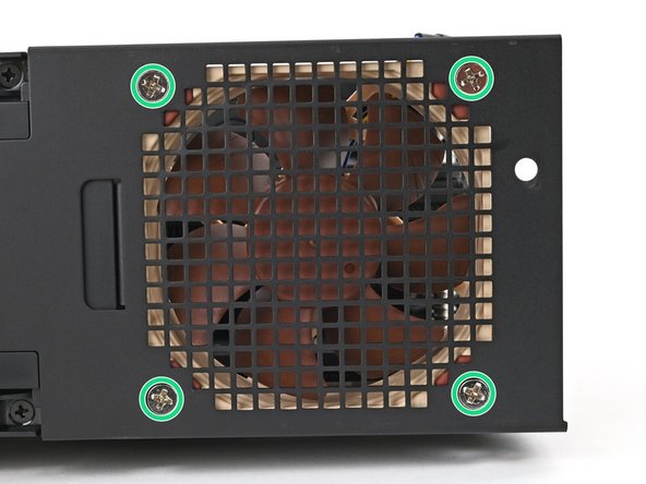 Use your Framework Desktop Screwdriver to install the four screws securing the secondary fan.