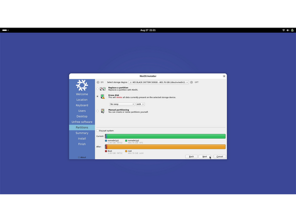 For simplicity's sake this guide will just assume a basic default setup. So select the internal storage using the dropdown at the top of this section and select "Erase disk"