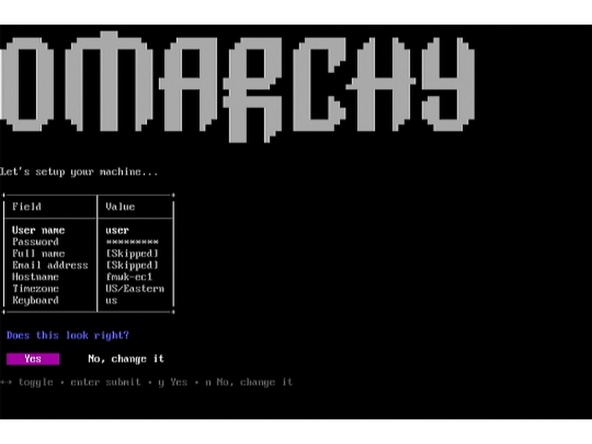 Go through the prompts to provide information needed for system configuration