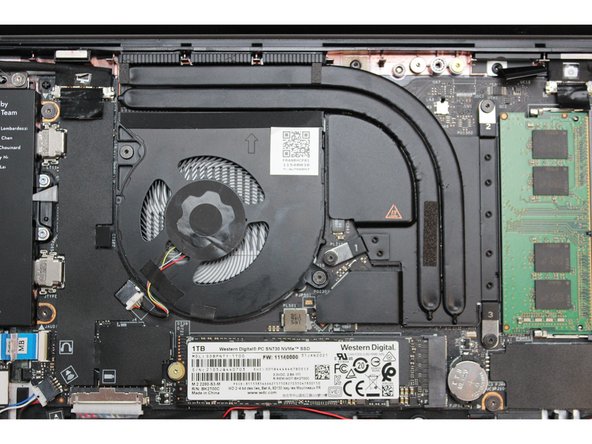 Starting with the fastener slot marked 1 on the Heatsink, start screwing the fasteners back into place using the T5 bit in the Framework Screwdriver.  Next fasten number 2, followed by 3.