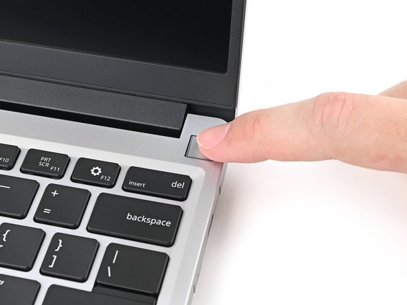 Unplug all cables and fully shut down your laptop from the OS.