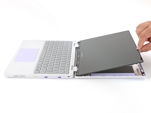 Use your fingers to carefully swing the display over so it lies on top of the Top Cover.