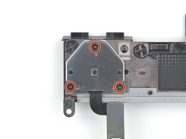 Use the grey screws labeled "M1.4 1.8mm fastener with a 4.0mm diameter 0.4mm thick PH0 head" to secure the Fingerprint Reader and the bottom of the Touchpad.