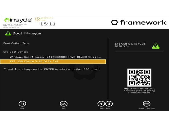 Power off your Framework Laptop if it is on.
