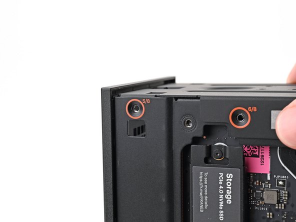 Make sure the matching screw hole on the top plate labeled "5/8" is slotted on the inside of the Chassis so that the orange circle is visible.