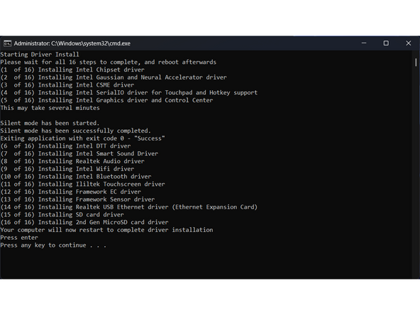 Navigate to the folder where the Framework Laptop Driver Bundle is, and double-click on it. Click Yes on the &quot;Do you want to allow this app to make changes to your device?&quot; prompt that comes up.