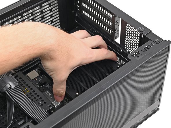 When handling the Heatsink, grab from the left and right sides (sides facing Front Panel &amp; Back IO) as to prevent bent fins and possible damage to the Heatsink.