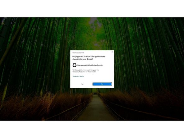 You'll now need to install the Framework Laptop Driver Bundle to get your laptop fully functional.
