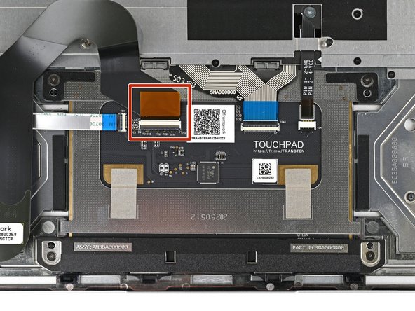 Before continuing, check the Touchpad Cable's ZIF connector located on the back of the Touchpad: