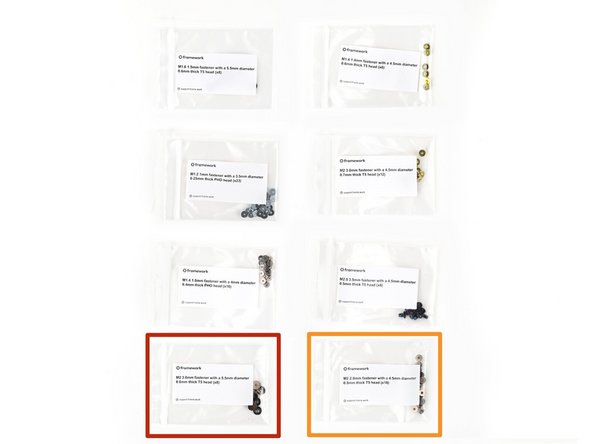 The Fastener Kit also comes with two additional sets of screws that aren't included with the spares: