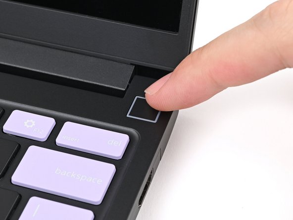 Unplug all cables and fully shut down your laptop from the OS.