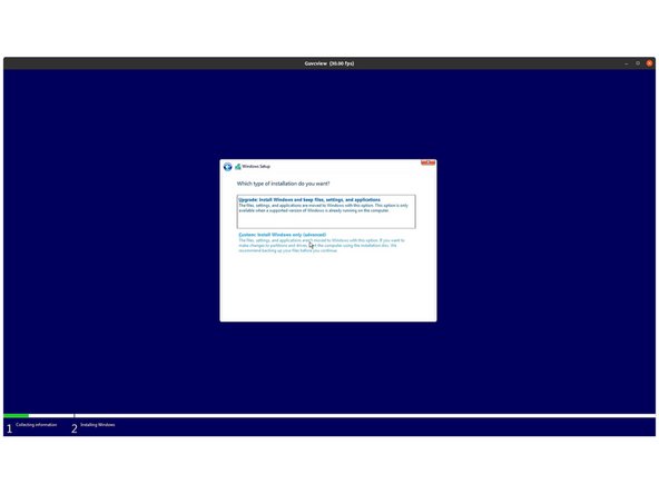 The cursor may not appear until after swiping on the touchpad for a few seconds.  If the cursor still doesn't appear, hard power down the laptop by holding the power button until the system shuts off.  Wait 15 seconds, and power on again.  You can also use the Tab and Enter keys on the keyboard or an external USB mouse to complete the installation.
