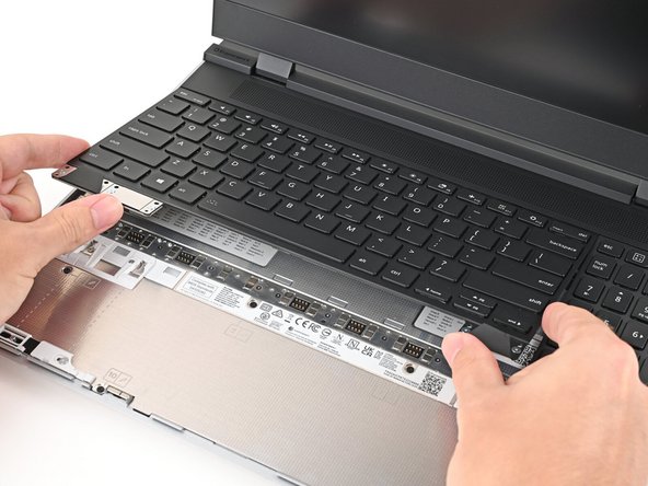 Lay the keyboard on the laptop and let the magnets pull the keyboard into place