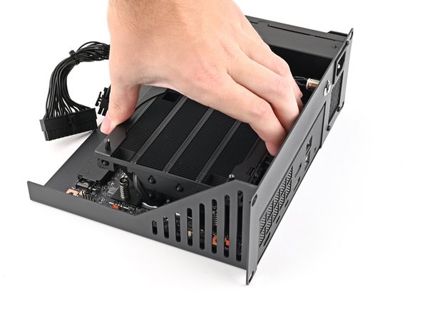 When handling the Heatsink, grab from the left and right sides (sides facing Back IO &amp; opposite side by your Primary SSD slot ) as to prevent bent fins and possible damage to the Heatsink.
