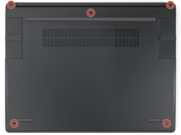 Use your Framework Screwdriver to tighten the five captive T5 Torx screws securing the Input Cover.