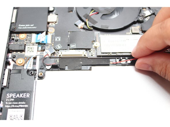 Peel the black tape back and place the wires under it. Cover the wires with same tape.