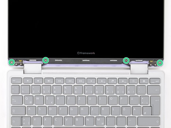 Use the silver screws labeled "M2 2.8mm fastener with a 4.0mm diameter 0.5mm thick T5 head" to secure the display.
