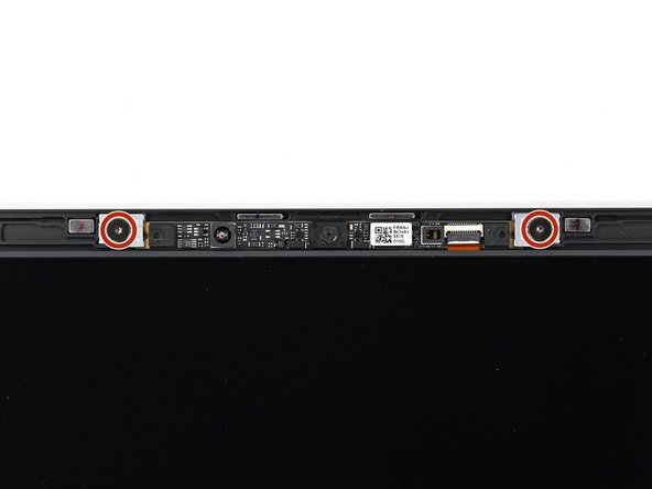 Use your Framework Screwdriver to install the two 1.5 mm‑long T5 Torx screws securing the Webcam.