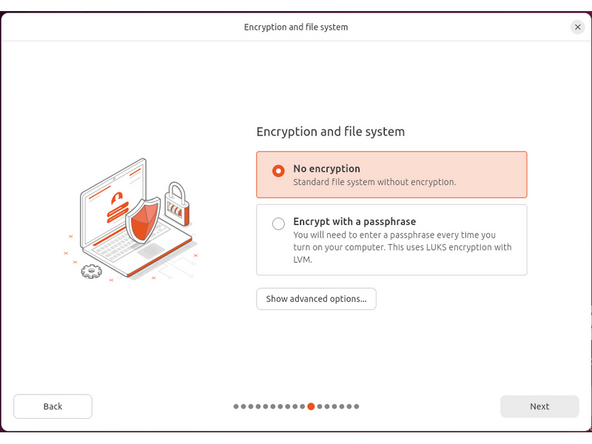 Ubuntu 25.10 allows users to setup LUKS encryption.