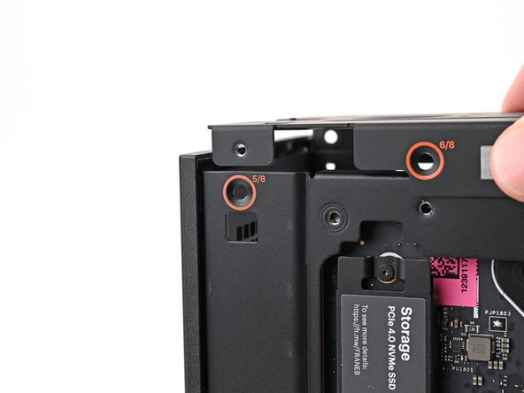 Make sure the matching screw hole on the top plate labeled &quot;5/8&quot; is slotted on the inside of the Chassis so that the orange circle is visible.