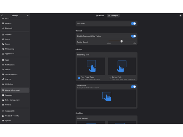 To configure the touchpad to meet your needs: