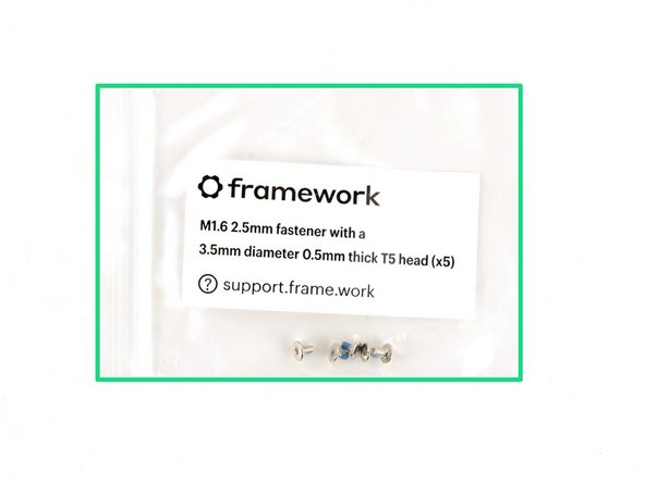 Use the silver screws labeled "M1.6 2.5mm fastener with a 3.5mm diameter 0.5mm thick T5 head" to replace the Expansion Card lock screws.