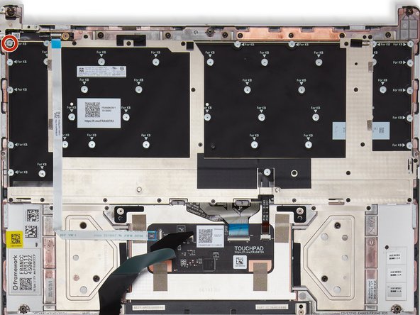 These are the fun ones (for some definitions of fun).  The 48 silver fasteners that hold the keyboard in (one is circled in red in the first image) are M1.2 1mm with a PH0 head which is 4.4mm in diameter and 0.25mm thick.  There is a spare in the Bottom Cover to the lower left of the battery connector.