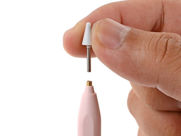 Use your fingers to slide the new tip into the Stylus.