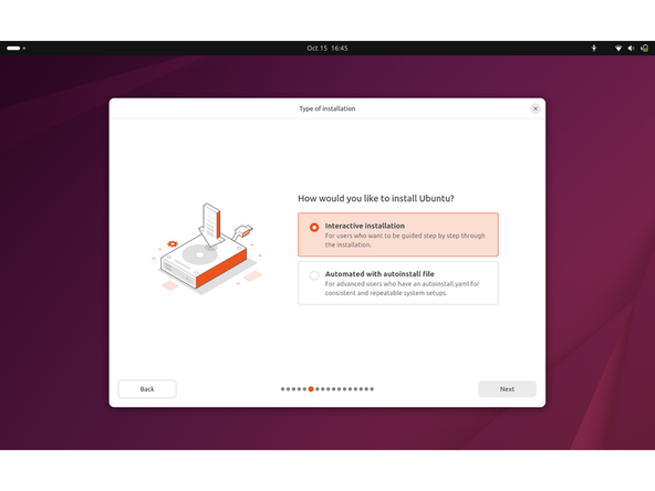 Next we’ll choose the installation type. Erase everything is the correct choice for users with a new DIY Framework Laptop 12 looking to use the entire hard drive for Ubuntu.