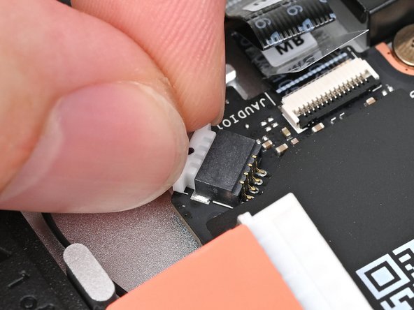 Slide the Speaker connector straight into its socket.