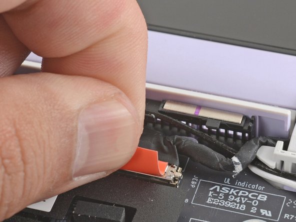Align and press the display cable straight down onto its connector.