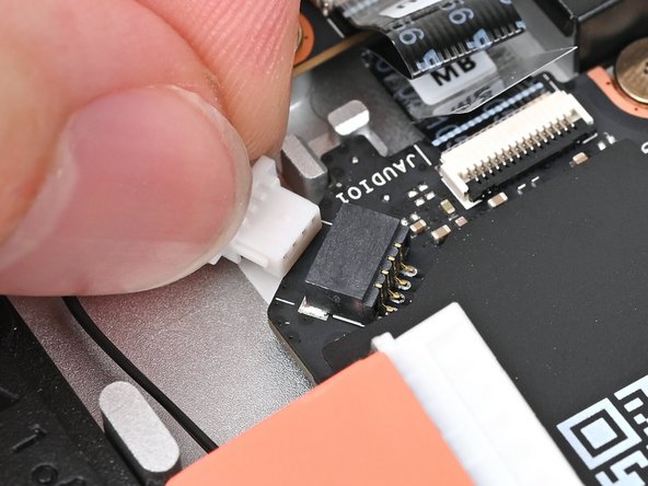 Slide the Speaker connector straight into its socket.