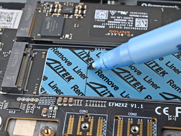 If you're installing a double‑sided SSD (chips on both sides), grab the 1.25 mm thermal pad.