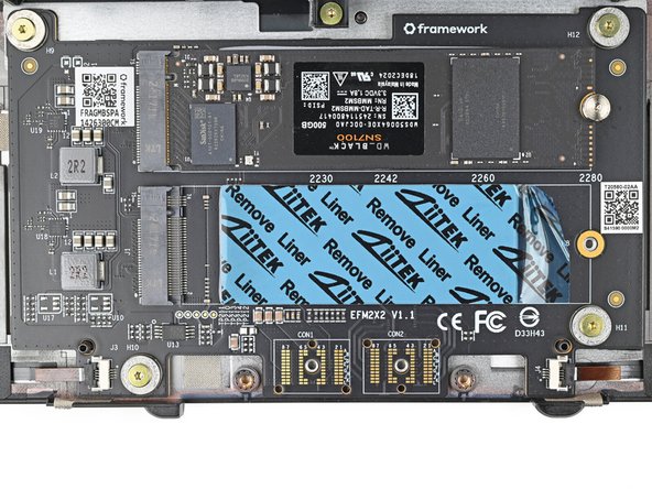 The next seven steps will show how to install an SSD that's 2260 or smaller (in this case a 2230).