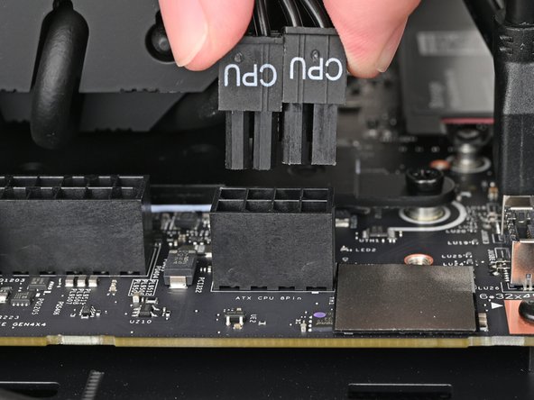 Orient the 8-pin CPU power supply cable so its clip(s) are facing the heatsink.