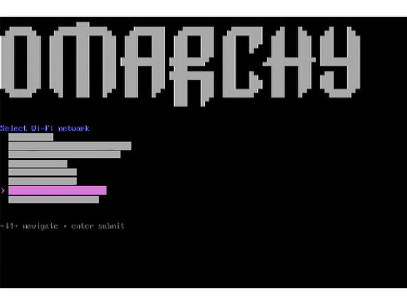 An internet connection is required to complete installation of Omarchy.