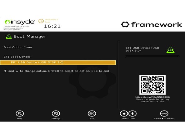 Power off your Framework Laptop if it is on.