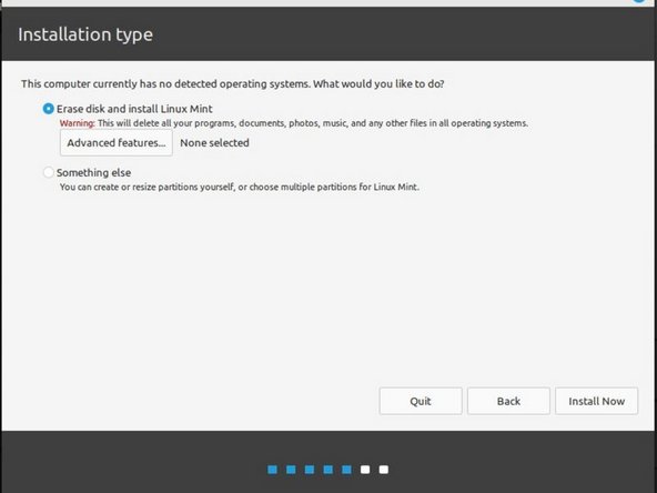 Select the language and keyboard language you'd like to use.  On the Multimedia codecs screen, optionally check the &quot;Install multimedia codecs&quot; box and set a Secure Boot password, and click Continue.