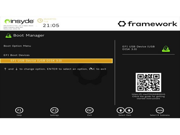 Power off your Framework Laptop if it is on.