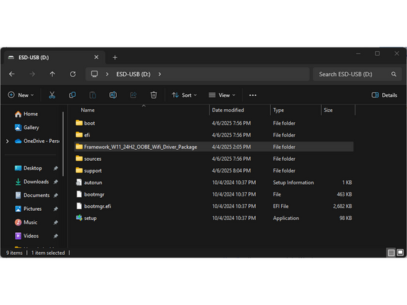 This will download a file called &quot;Framework_W11_24H2_OOBE_Wifi_Driver_Package.zip&quot;
