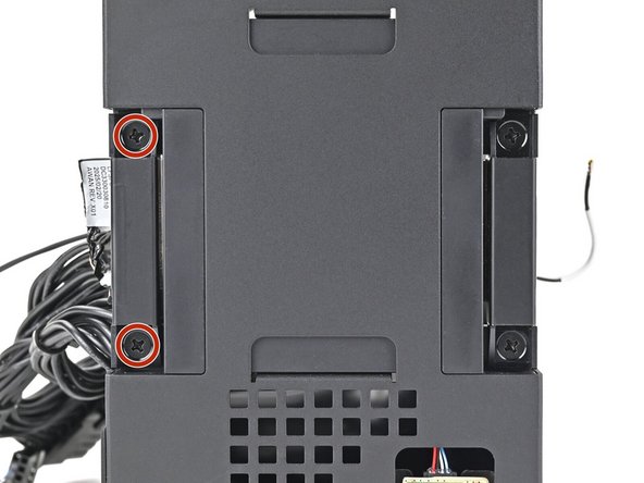 Use your Framework Desktop Screwdriver to install the two 4.0 mm‑long Phillips screws securing the left antenna.