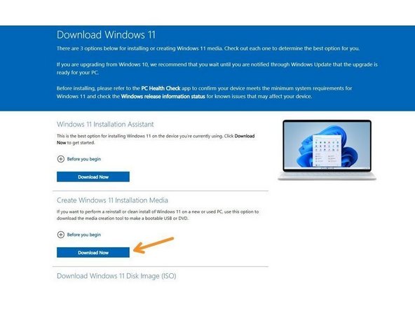 Download and launch Microsoft's Windows 11 Media Creation Tool.