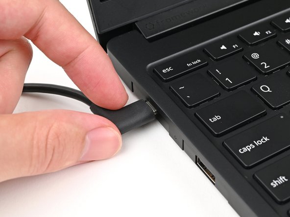 Your Framework Laptop ships in shipping mode, where the Battery is disabled until you plug the laptop in for the first time.