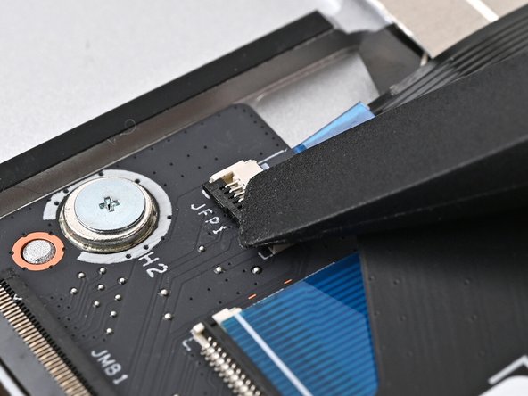 Repeat the previous three steps to connect the Fingerprint Reader Cable on the Hub Board.