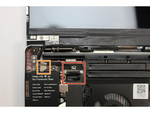 Disconnect the Display Cable from the Mainboard.