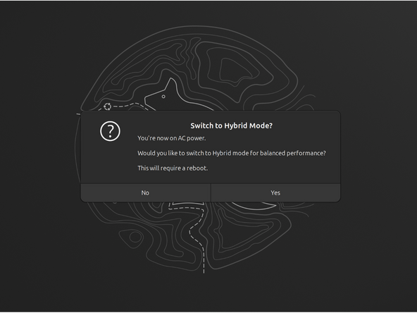 If you re-attach power, you will be notice your power profile is switched back to performance.