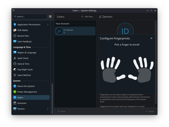 In the sidebar on the left of the System Settings app, scroll down and select Users.